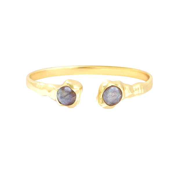Jonc toi et moi labradorite. - dorure à l'or fin