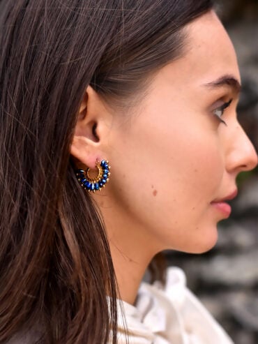 Boucles d'oreilles éventail Montebello Bleu