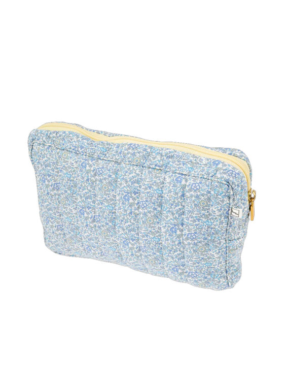 Pochette en coton liberty fleuri LOLA fleurs bleues