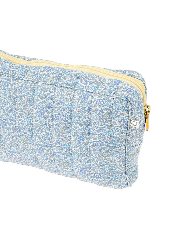 Pochette en coton liberty fleuri LOLA fleurs bleues