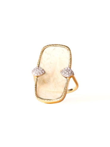 Bague Sangha Quartz rutile dore