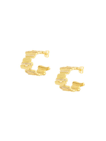 Boucles d'oreilles dorées strass Séquoia