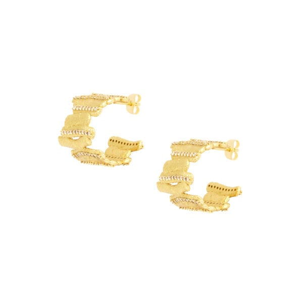 Boucles d'oreilles dorées strass Séquoia