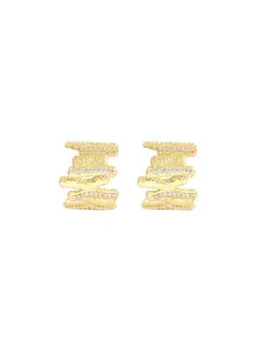 Boucles d'oreilles dorées strass Séquoia