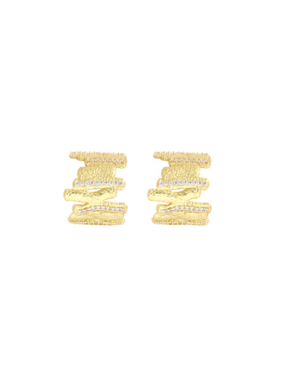 Boucles d'oreilles dorées strass Séquoia