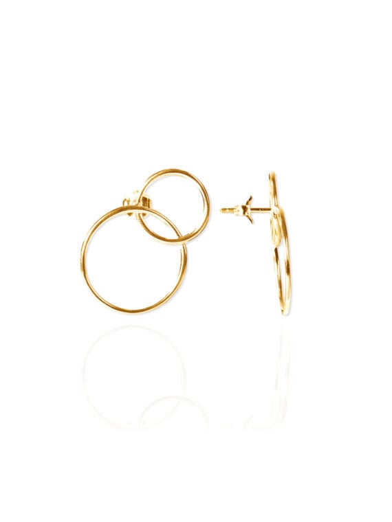 Boucles d'oreilles cercles Origines plaqué or femme. Bijoux élégants