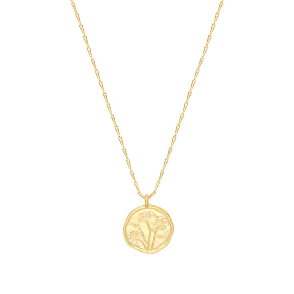Collier médaille fleurs poppy