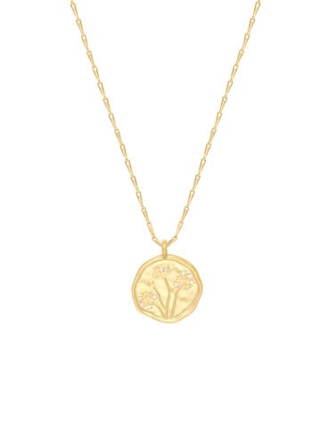 Collier médaille fleurs poppy