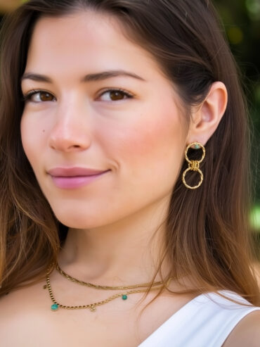 Creoles doubles angela amazonite femme