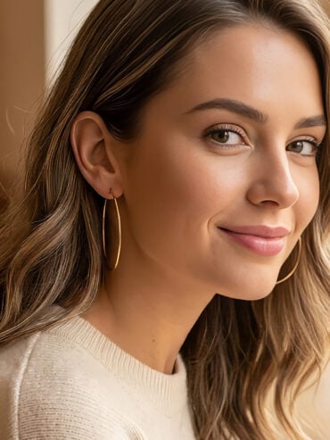 Créoles plaqué or 5cm AMALFI - femme - zoom