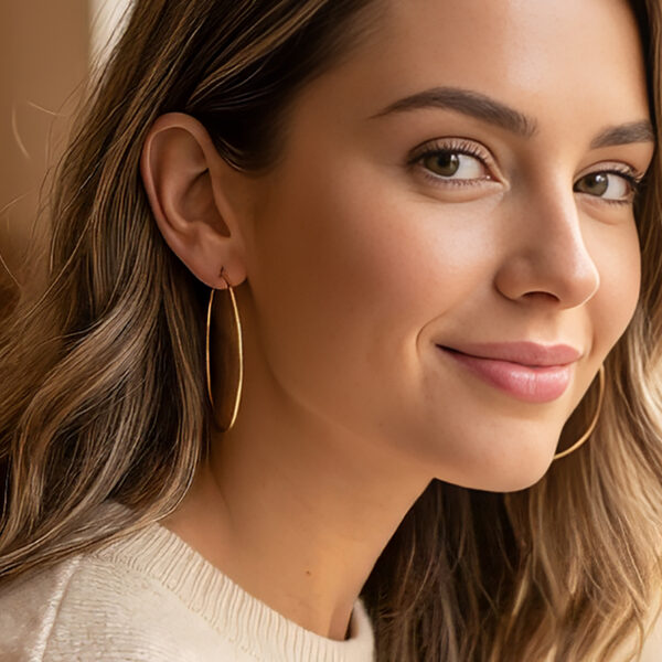 Créoles plaqué or 5cm AMALFI - femme - zoom