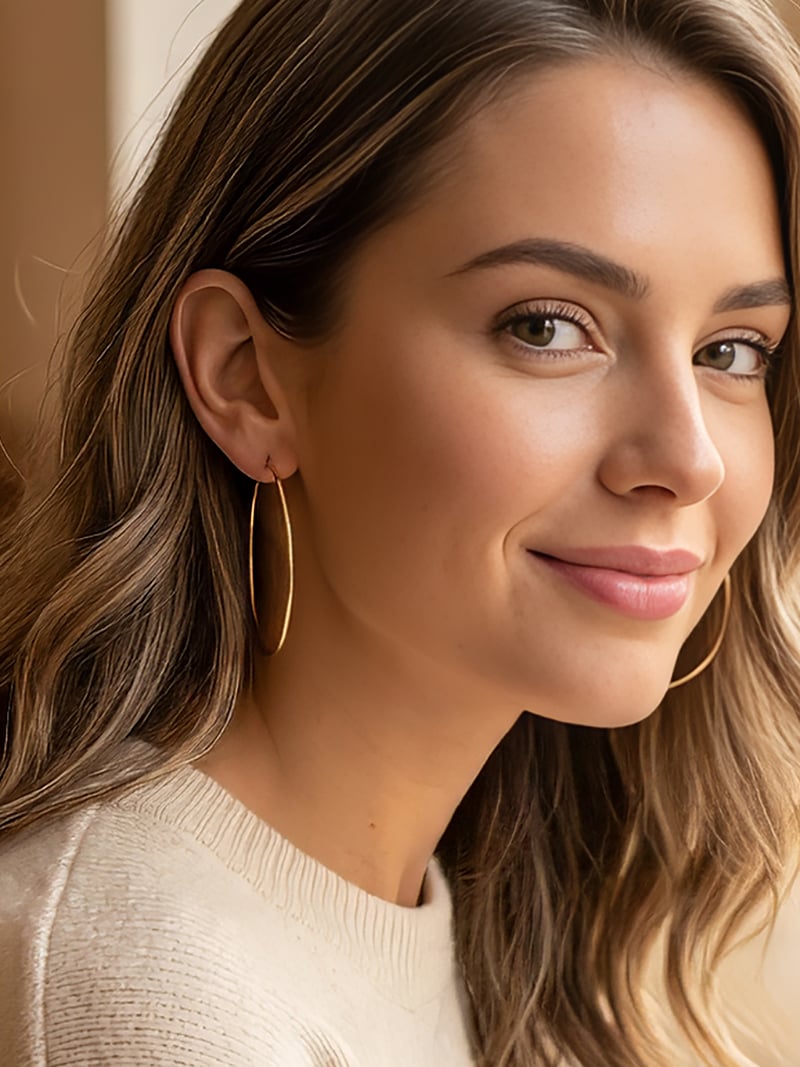 Créoles plaqué or Amalfi - 5cm 1 Créoles plaqué or 5cm AMALFI - femme - zoom