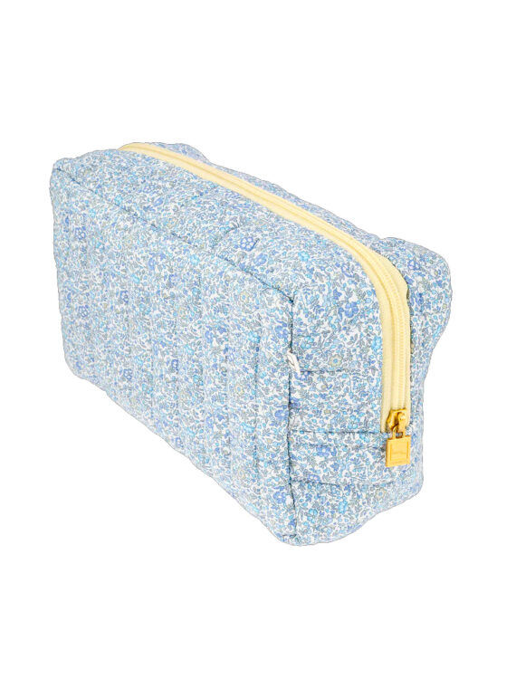Grande trousse de toilette en coton liberty fleurs bleues ELLA