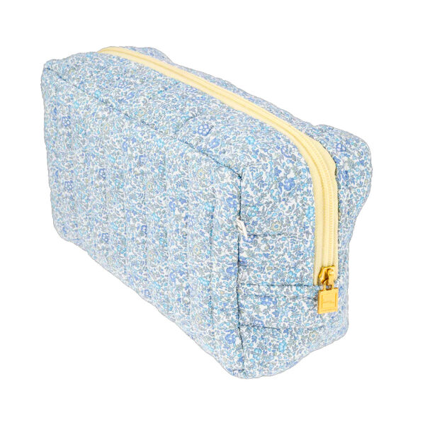 Grande trousse de toilette en coton liberty fleurs bleues ELLA