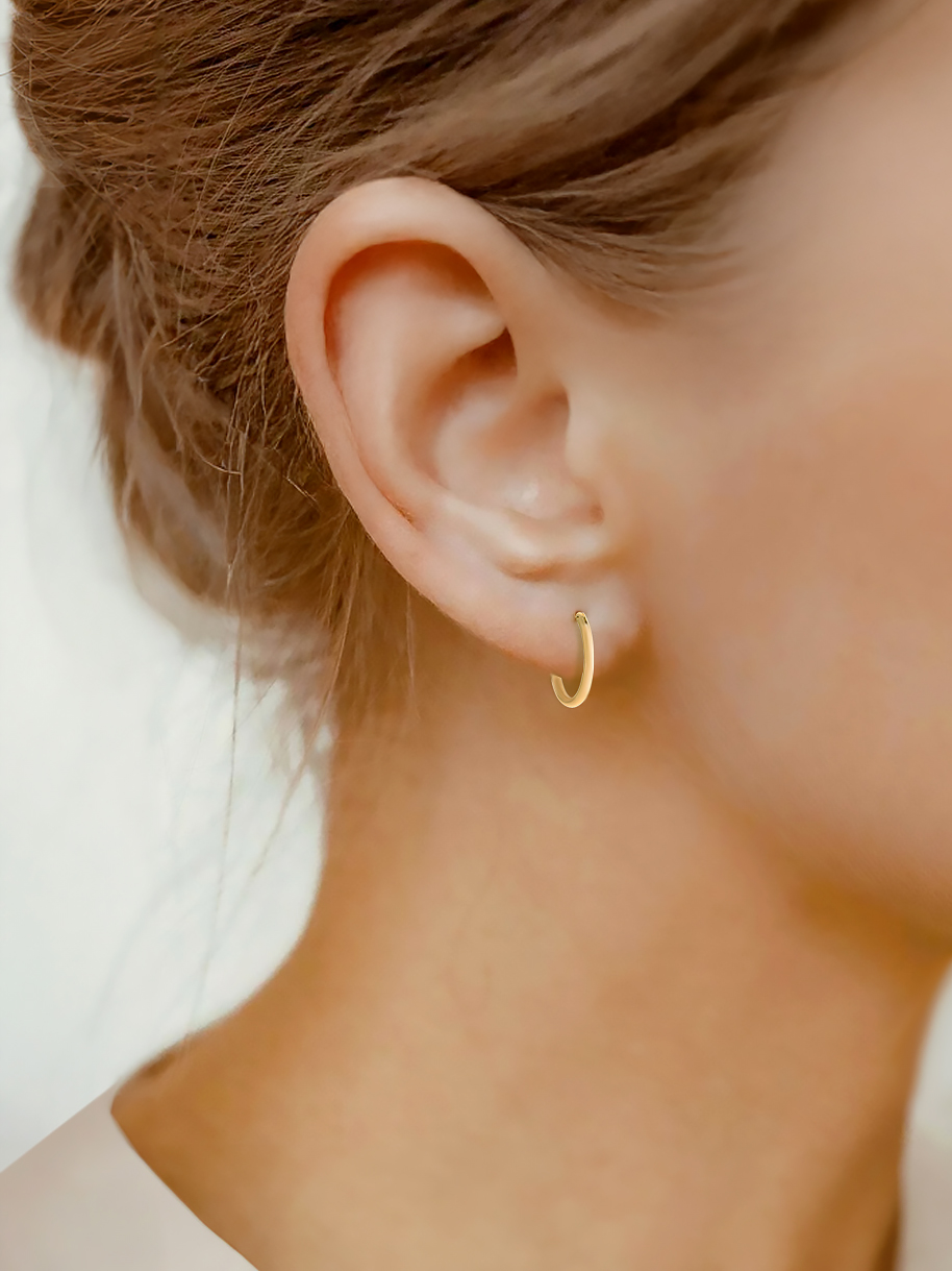 Mini créoles Ingrid 2 mini boucles créoles ingrid femme plaqué or