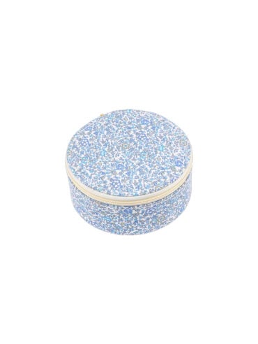 Ecrin à bijoux rond Liberty Fleurs bleues
