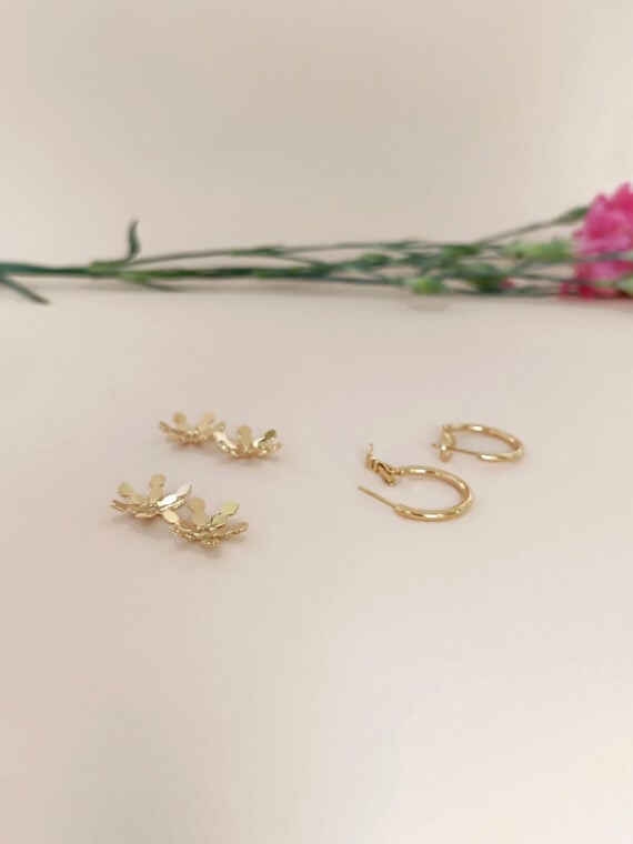 boucles d'oreilles créoles dorées Vénus