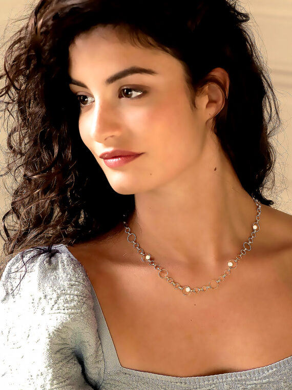 Collier celeste nacre femme