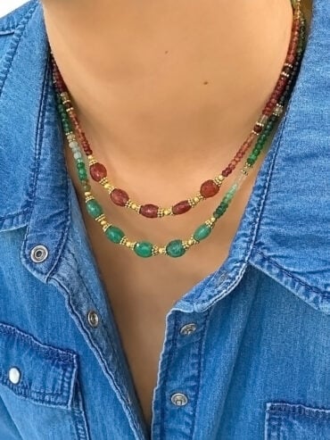 Collier e, pierres naturelles Eugénie femme