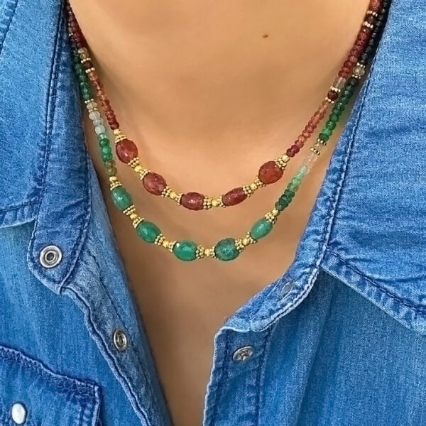 Collier e, pierres naturelles Eugénie femme