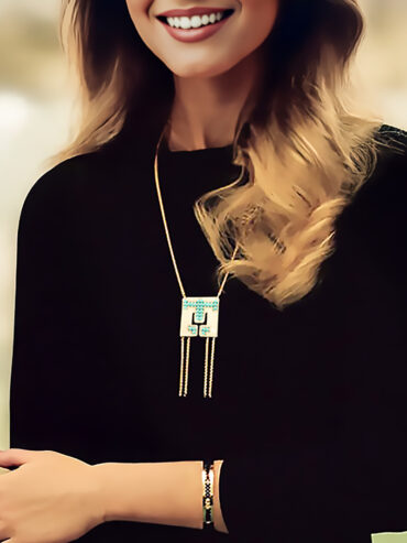 Collier evening doré femme