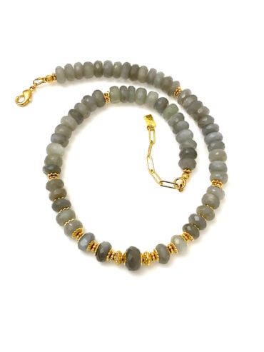 Collier pierre de lune grise ALBA