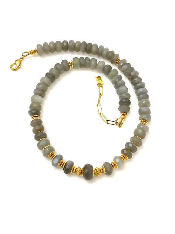 Collier pierre de lune grise ALBA