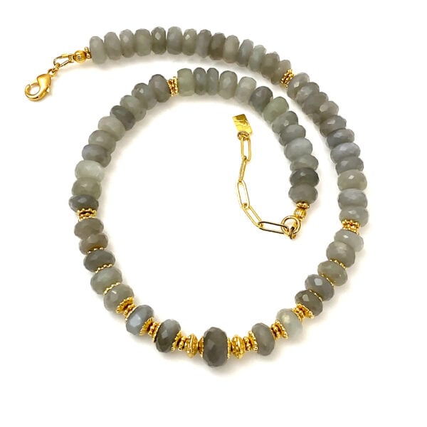 Collier pierre de lune grise ALBA