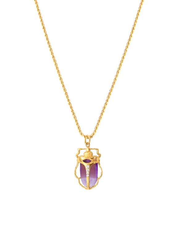 Collier Scarabée améthyste