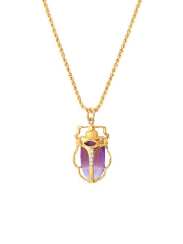 Collier Scarabée améthyste zoom