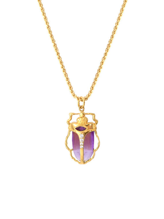 Collier Scarabée améthyste zoom