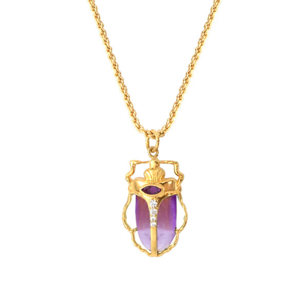 Collier Scarabée améthyste zoom