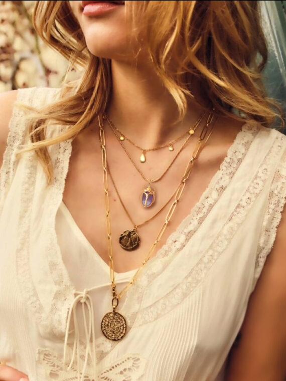 Collier scarabée femme