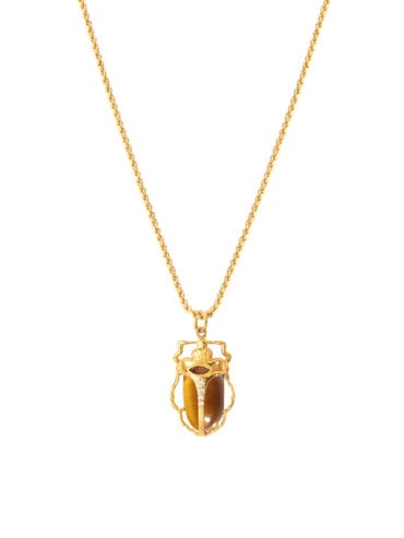 Collier Scarabée Œil de tigre