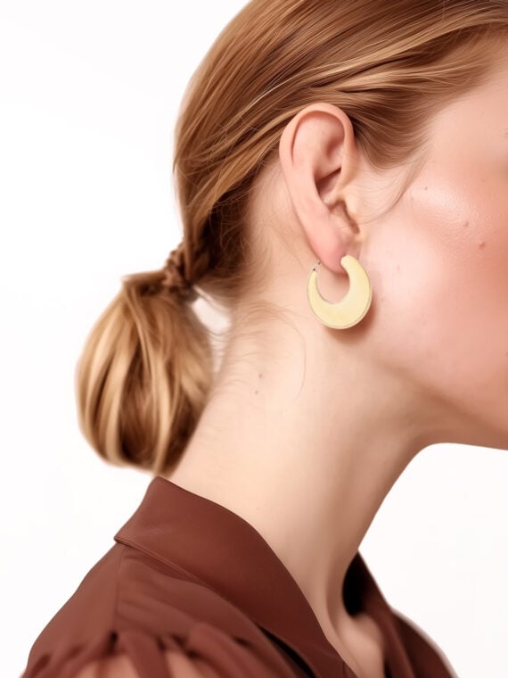 Créoles résine ivoire Charlotte femme