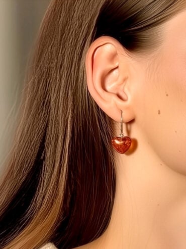 Boucles d'oreilles Cœurs d'Ambre