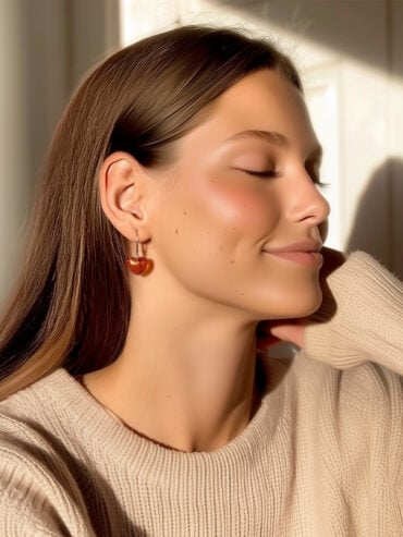 Les offres uniques 26 Boucles pendantes cœurs d'ambre - femme