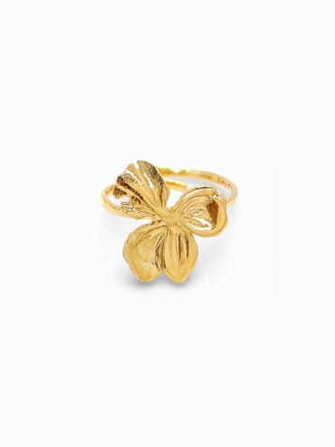 Bijoux fantaisie de créateurs 5 Bague fine fleur dorée ELYSIA small - zoom