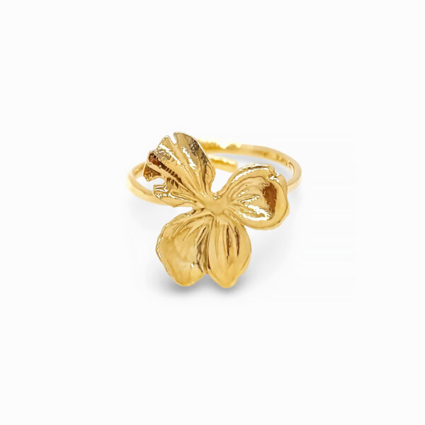 Bague fine fleur dorée ELYSIA small - zoom