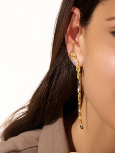 Boucles d'oreilles Sinaï Obsidienne dorée