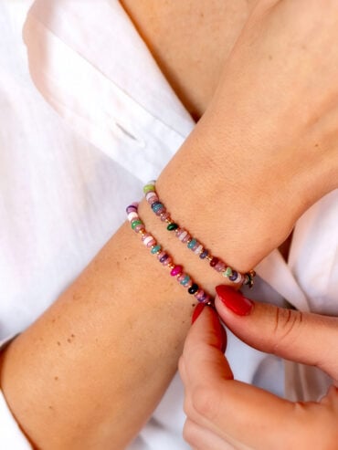 Bracelet gemmes LOVE - bijou code morse à message secret. Bijou d'amour