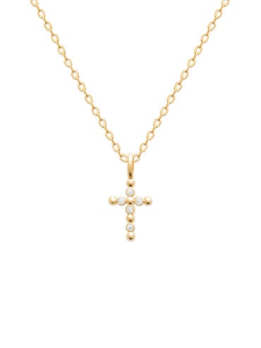 Collier croix plaqué or Allegra