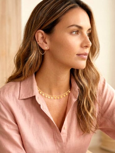 Collier pampilles plaqué or pépite femme - chez poissonplume bijoux