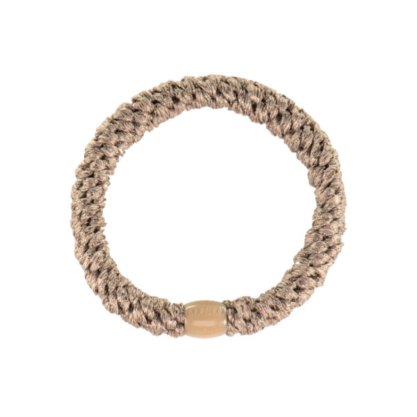 Elastique kknekki cheveux beige taupe glitter