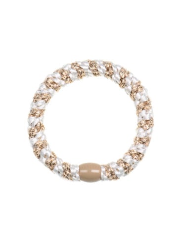 Les offres uniques 53 Chouchou Kknekki : élastique pour cheveux Blanc nuage Beige Glitter