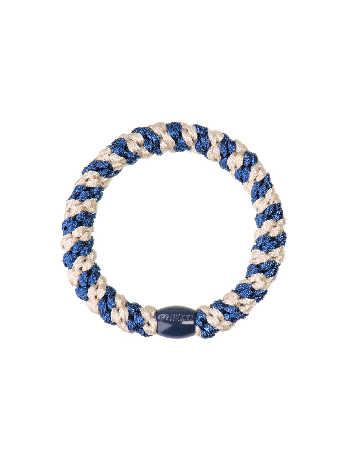 Elastique à cheveux Kknekki couleur bleu indigo ivoire - Bracelet kknekki