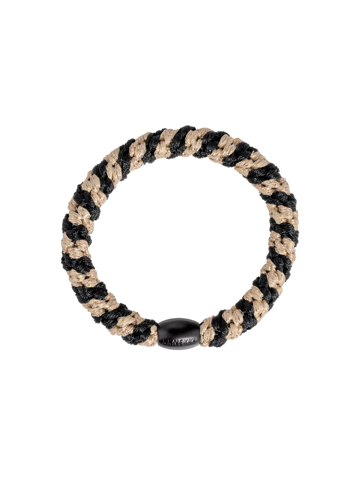 Elastique à cheveux Kknekki couleur black beige glitter - Bracelet kknekki