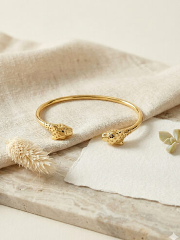 Jonc panthère plaqué or LUNA