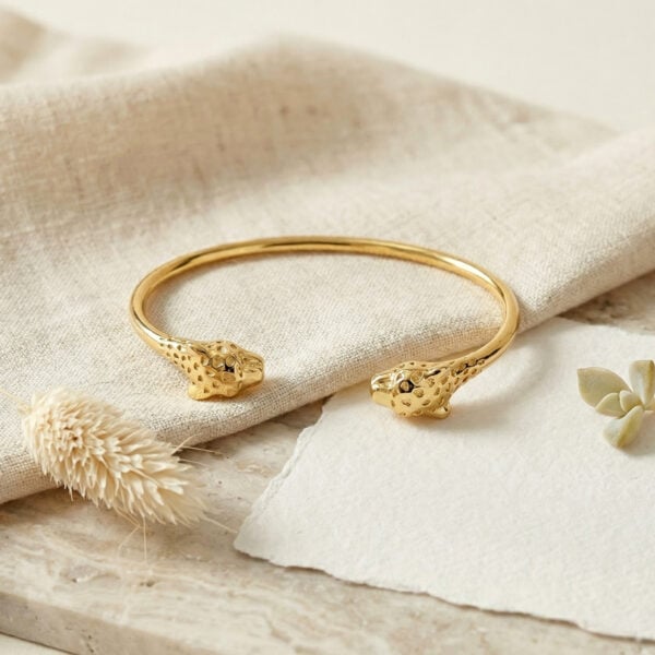 Jonc panthère plaqué or LUNA