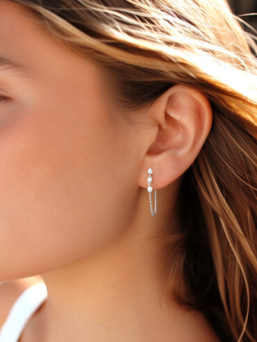 Mono Boucle d'oreille chaînette argent Firmament